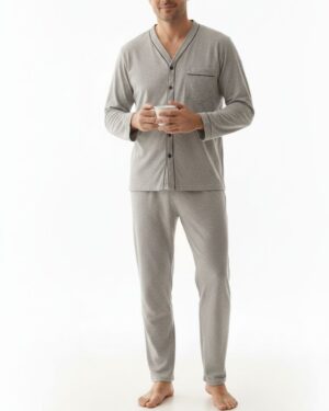 Piżama męska rozpinane bawełna