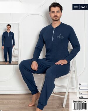 piżama męska bawełniana ocieplane 2418