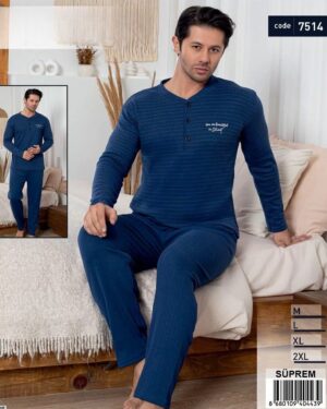 piżama męska bawełniana ocieplane 7514